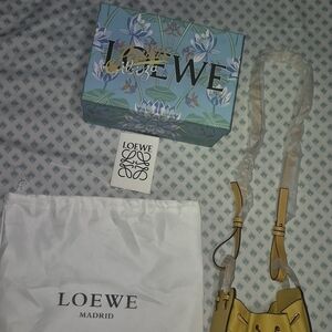 LOEWE NWT Paula's Ibiza Hammock Mini Leather Yellow 2WAY Messenger Bag New